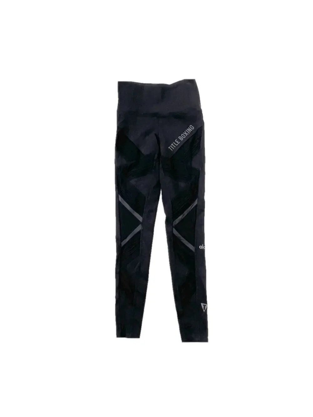 Alo Yoga Mesh Legging Small Black High Waist Panels Ankle Title Boxing Club